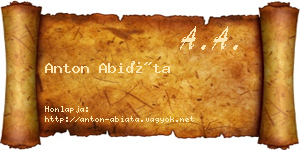 Anton Abiáta névjegykártya